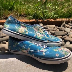 blue floral old school women’s vans